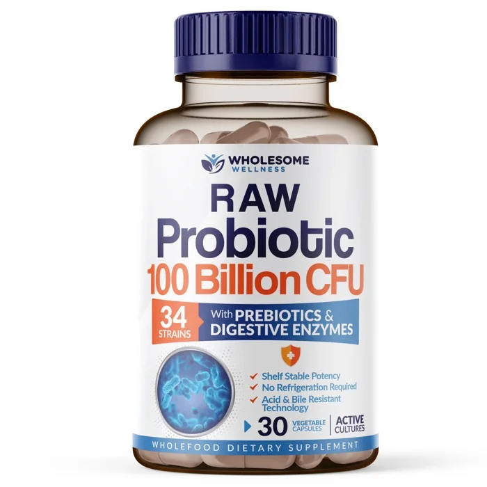Raw Probiotics bottle, front